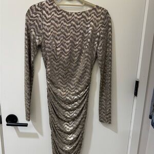 Vince Camuto Metallic Ruched Bodycon Dress Size 0